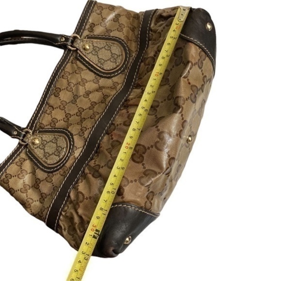 Gucci Brown GG Crystal Canvas and Leather Mix Tote bag - Picture 7 of 16